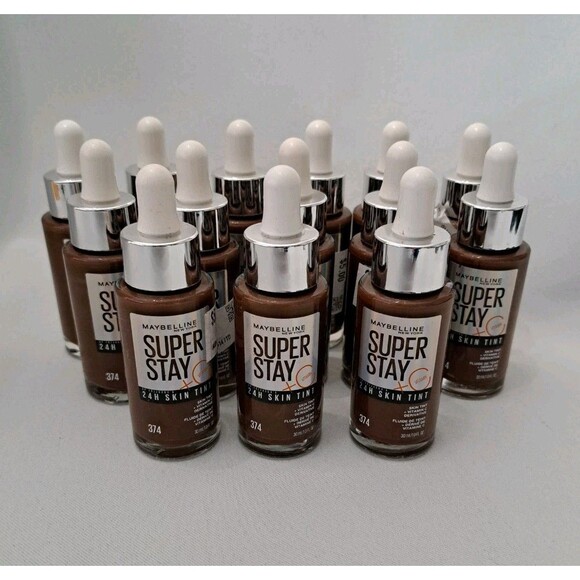 Maybelline Super Stay 24HR Skin Tint Foundation 374 Deep Brown - Lot of 14 Vegan - Picture 1 of 6